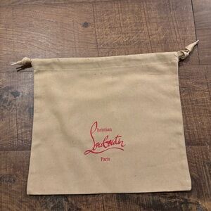 Christian Louboutin Beige Dust Bag with Red Logo